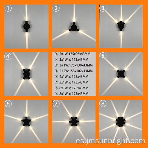 Lámpara de pared al aire libre LED a prueba de niebla brillante y brillante